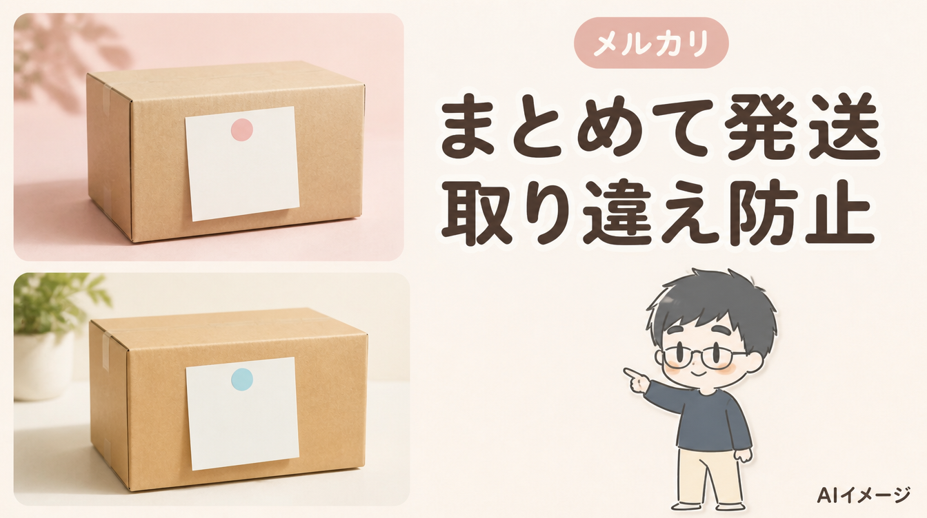 まとめて発送。取り違え防止。写真風の背景とキャラクターを組み合わせたAIイメージ