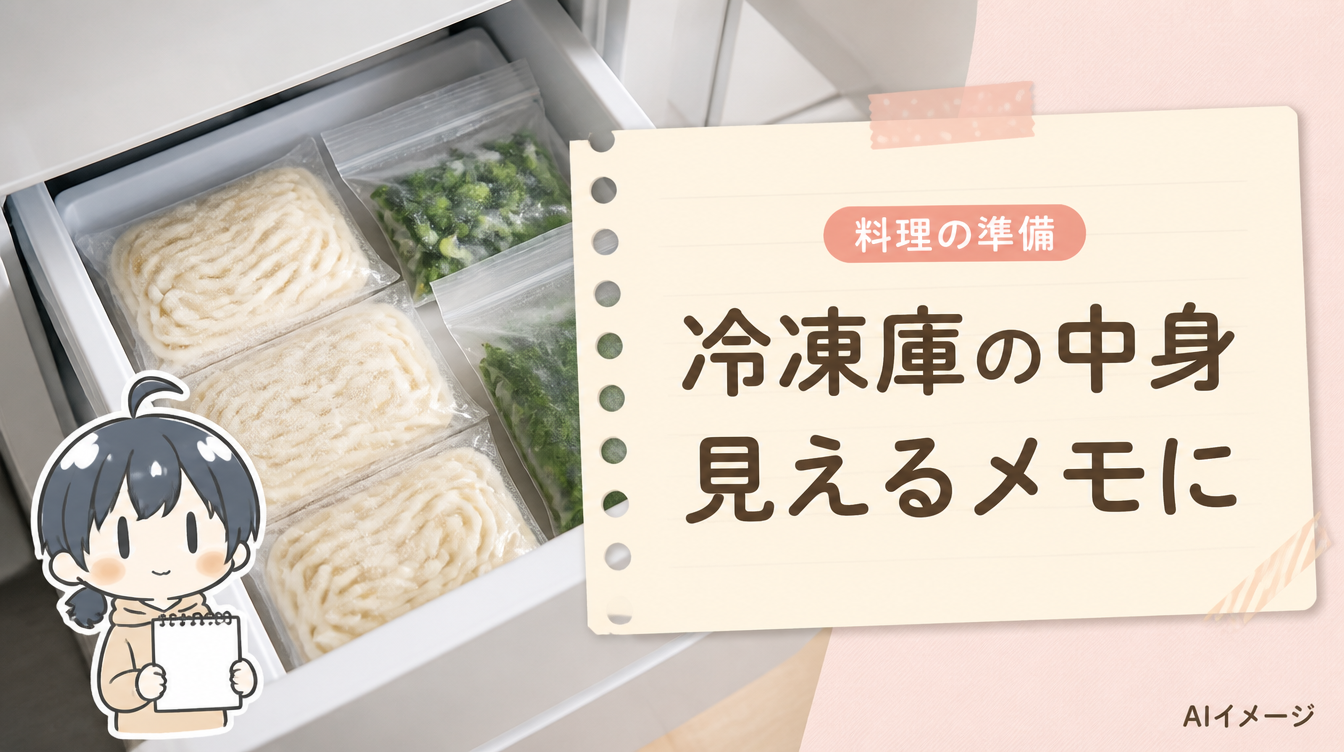 冷凍庫の在庫管理｜中身が分かるメモ、大袋と買い置きの整理