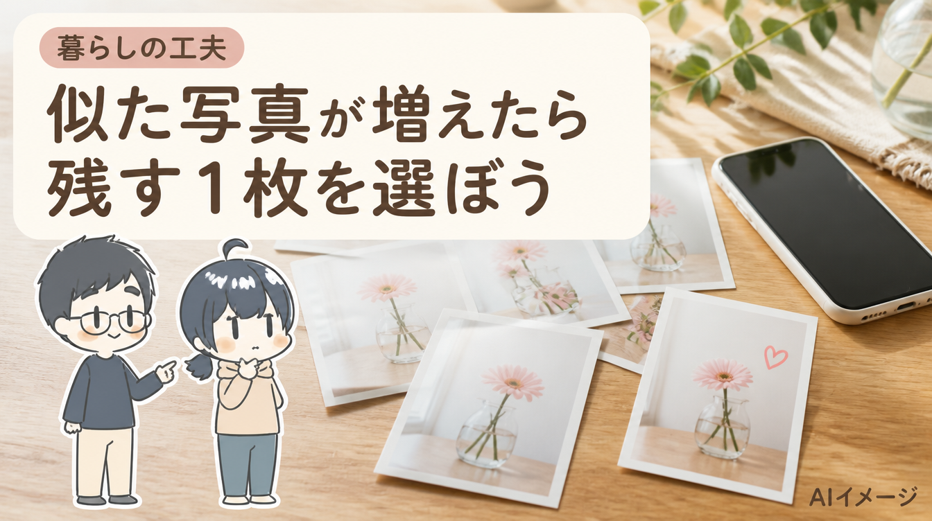 スマホの似た写真が増えたら？残す写真を選ぶ小さな手順