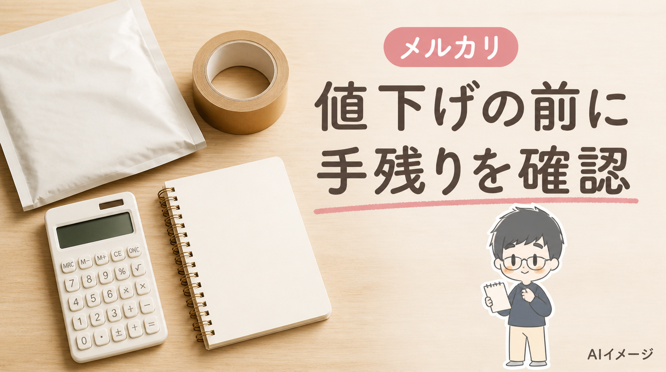 値下げ前に手元に残る金額を計算｜送料・資材代も入れた例