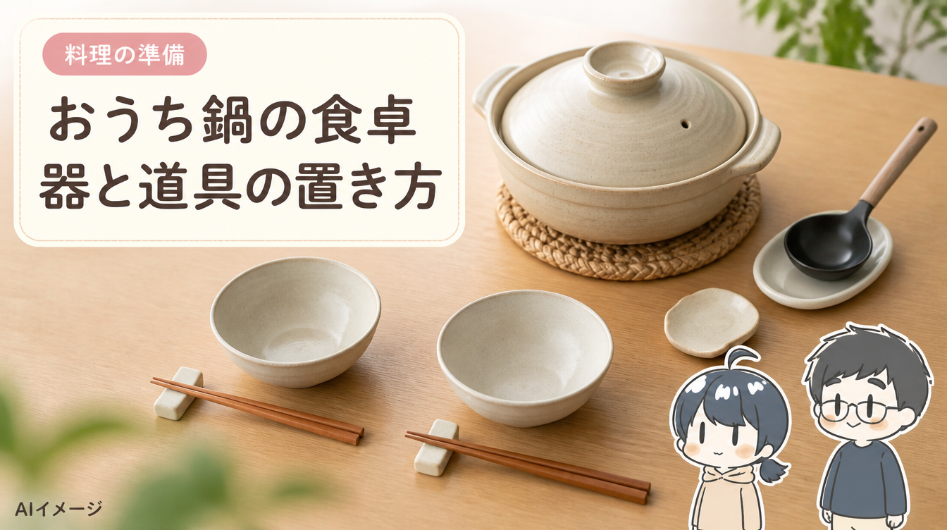 おうち鍋の食卓が窮屈なとき｜器と道具の配置を見直そう