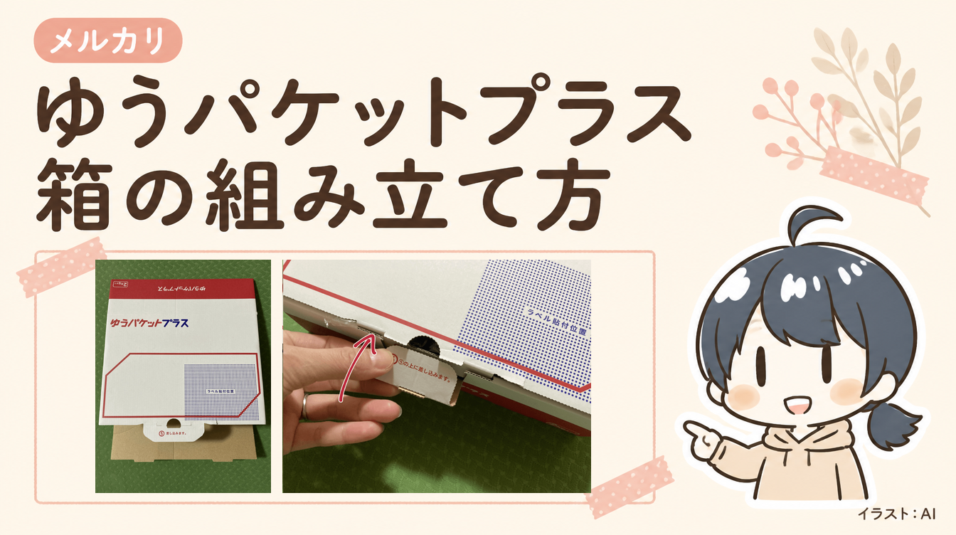 【メルカリ】ゆうパケットプラスの梱包方法｜写真で見る箱の組み立てと送り方